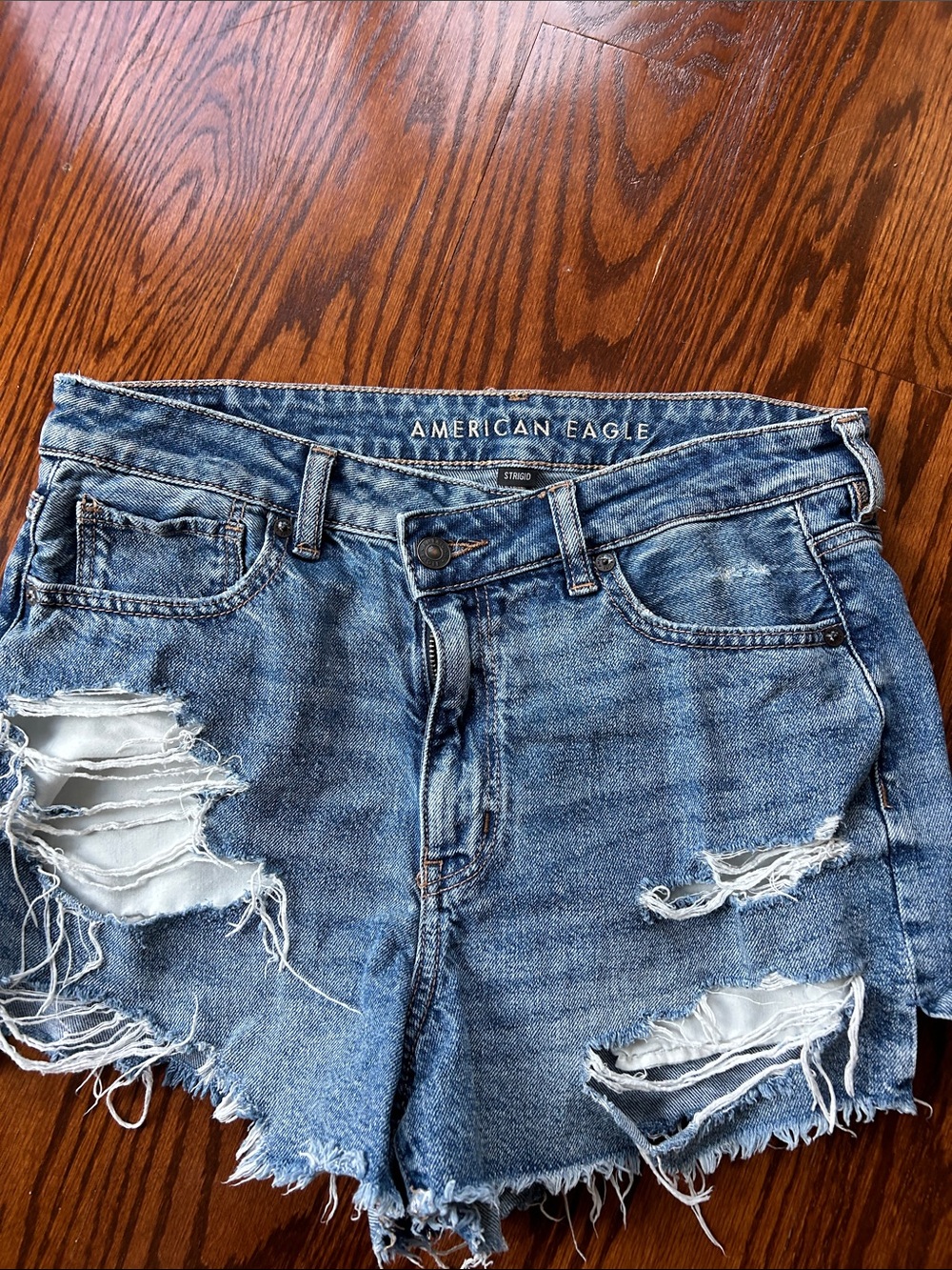 American Eagle Outfitters Distressed Blue Denim Jean Shorts